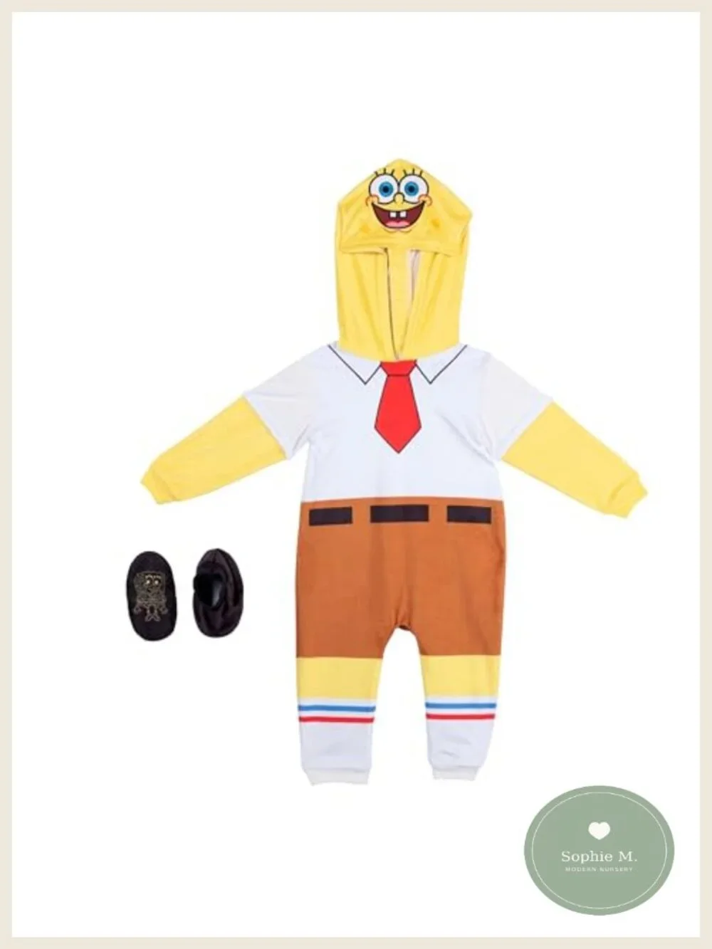 SpongeBob Official Infant Halloween Costume One-Piece Jumpsuit with Hood and